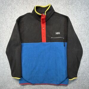A24 Men's Size Large Party Half Snap Colorblock Fleece Jacket